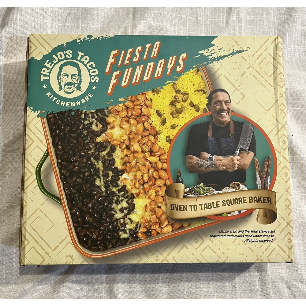 Trejo's Tacos Kitchenware Oven to Table Square Baker Fiesta Fundays Brand New